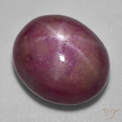 25.63ct Natural roxo avermelhado rubi estrela, oval, Opaco