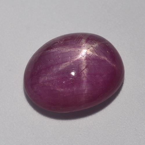 Rubi estrela roxo natural 7,22ct, corte oval, opaco
