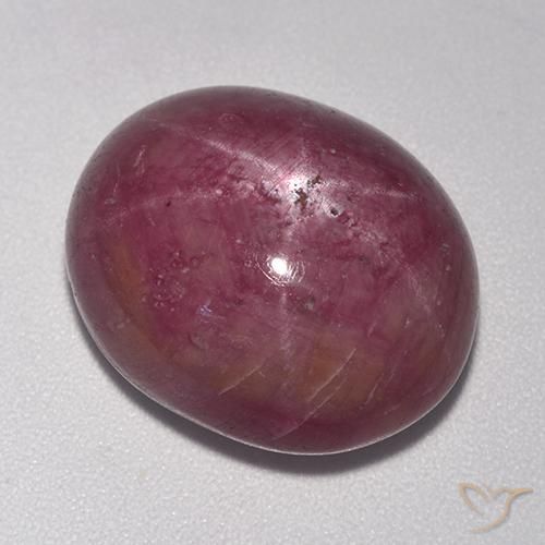 20.12ct Natural roxo avermelhado rubi estrela, oval, Opaco