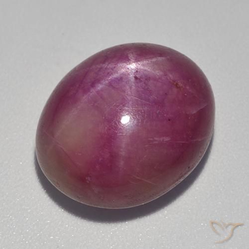 17.67ct Natural roxo avermelhado rubi estrela, oval, Opaco