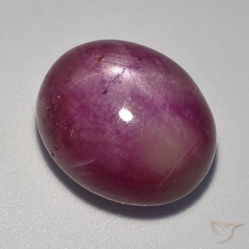 rubi estrela roxo avermelhado Natural 17.67ct, oval, Opaco