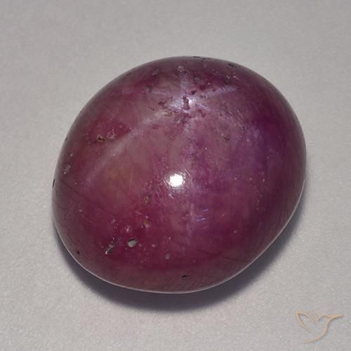 18.41ct Natural roxo avermelhado rubi estrela, oval, Opaco