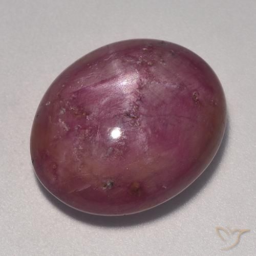 15.26ct Natural Magenta acinzentado rubi estrela, oval, Opaco