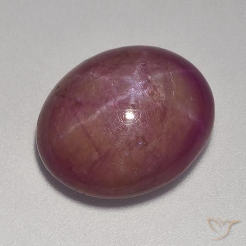 rubi estrela Magenta acinzentado Natural 14.20ct, oval, Opaco