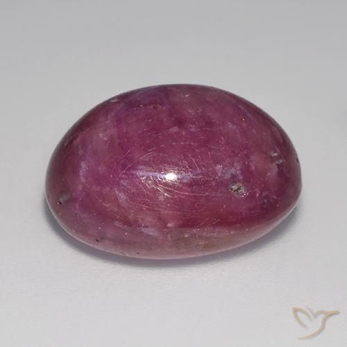 Rubi estrela roxo natural 17,36ct, corte oval, opaco