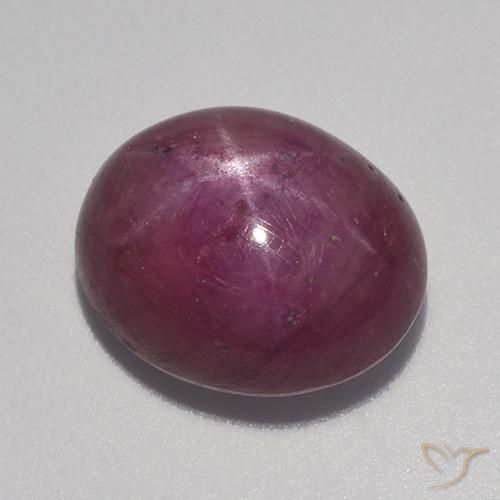 9.58ct Natural roxo avermelhado rubi estrela, oval, Opaco