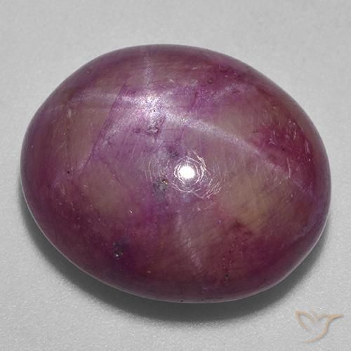 rubi estrela Magenta acinzentado Natural 22.76ct, oval, Opaco