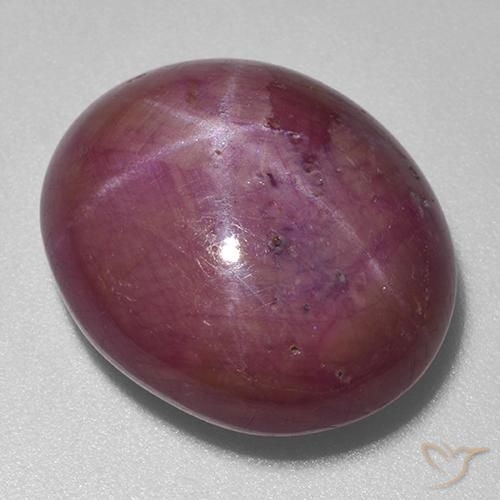 rubi estrela roxo médio Natural 21.03ct, oval, Opaco