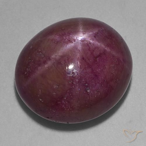 rubi estrela Magenta acinzentado Natural 21.97ct, oval, Opaco