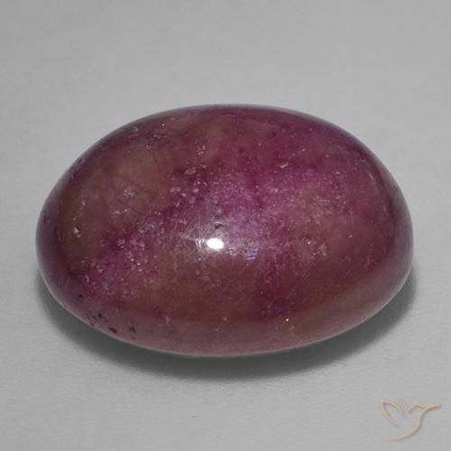rubi estrela Magenta acinzentado Natural 21.97ct, oval, Opaco