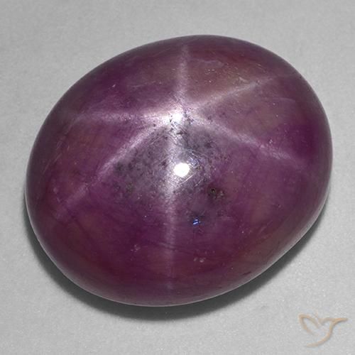 Rubi estrela boysenberry roxo natural 37,20ct, corte oval, opaco