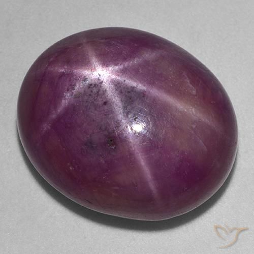 Rubi estrela boysenberry roxo natural 37,20ct, corte oval, opaco