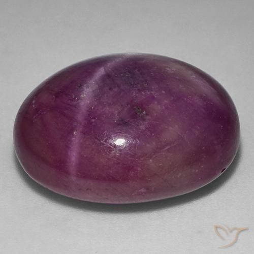 Rubi estrela boysenberry roxo natural 37,20ct, corte oval, opaco