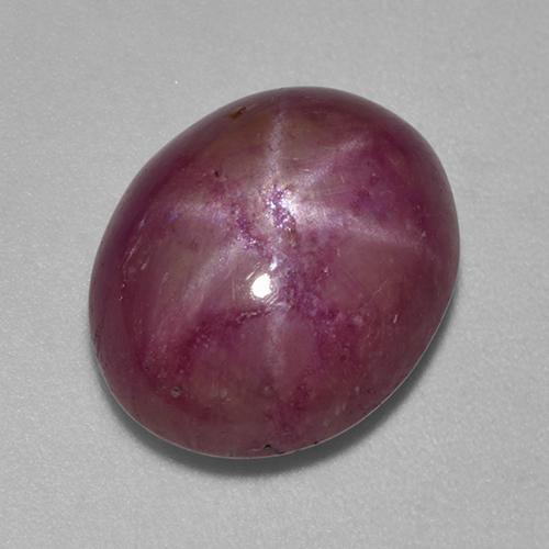 Rubi estrela roxo natural 10,07ct, corte oval, opaco