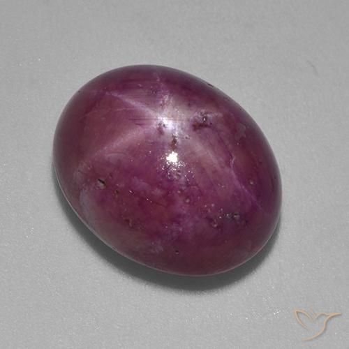 13.24ct Natural roxo avermelhado rubi estrela, oval, Opaco