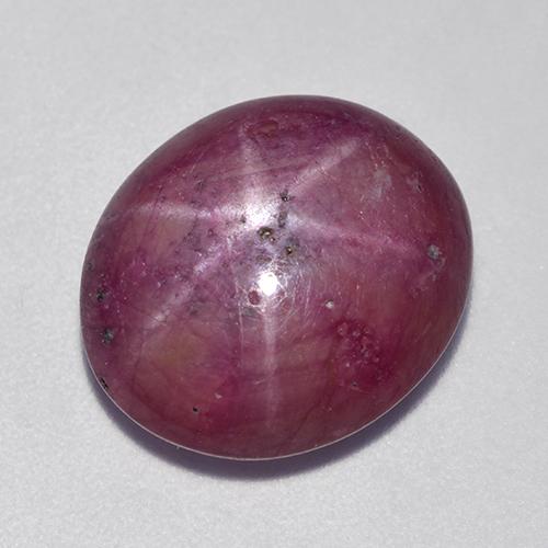 Rubi estrela roxo natural 10,05ct, corte oval, opaco