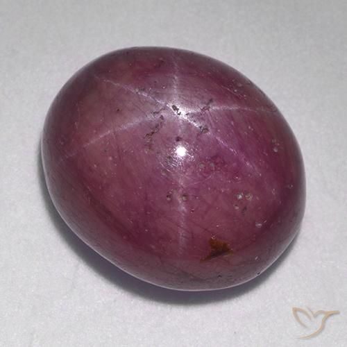 rubi estrela Magenta acinzentado Natural 17.40ct, oval, Opaco