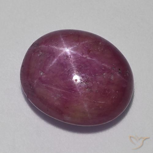 rubi estrela Magenta acinzentado Natural 10.38ct, oval, Opaco