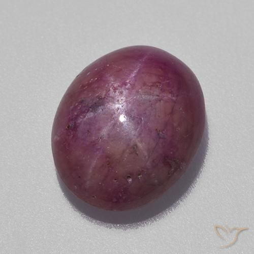 rubi estrela Vermelho roxo Natural 6.46ct, oval, Opaco