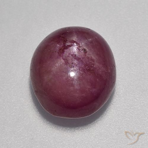 rubi estrela Vermelho roxo Natural 7.13ct, oval, Opaco