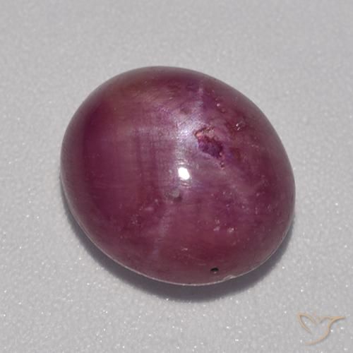 5.68ct Natural roxo avermelhado rubi estrela, oval, Opaco