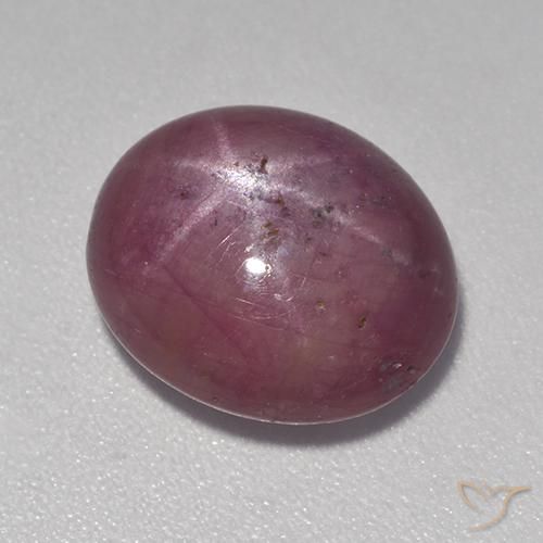 6.89ct Natural roxo avermelhado rubi estrela, oval, Opaco