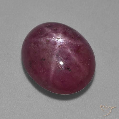 6.26ct Natural roxo avermelhado rubi estrela, oval, Opaco
