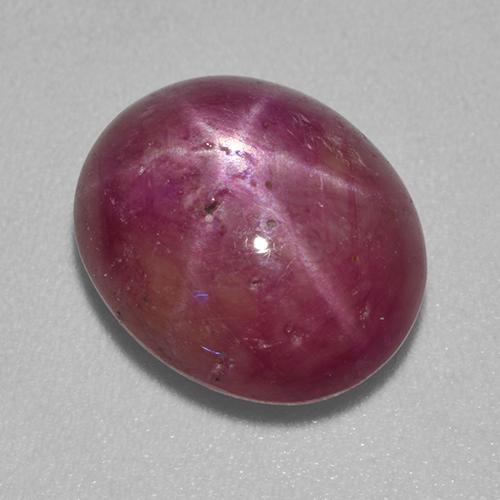 Rubi estrela roxo natural 7,03ct, corte oval, opaco