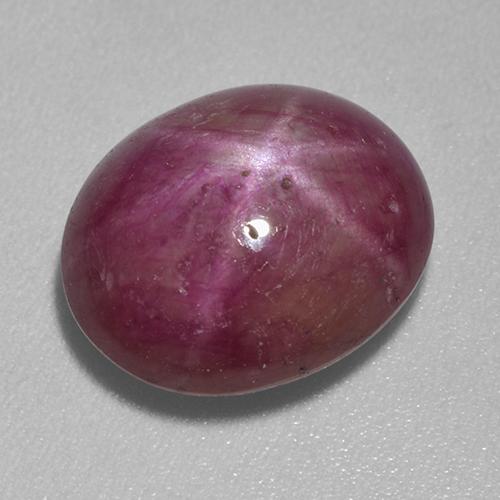 Rubi estrela roxo natural 7,03ct, corte oval, opaco