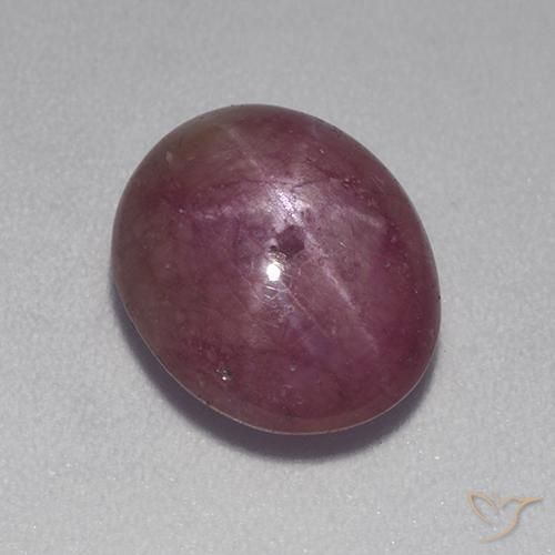 5.89ct Natural Magenta acinzentado rubi estrela, oval, Opaco