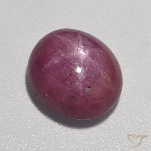 6.24ct Natural Roxo médio-escuro rubi estrela, oval, Opaco