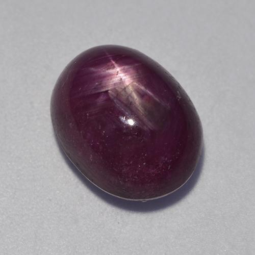Rubi estrela roxo natural 8,32ct, corte oval, opaco