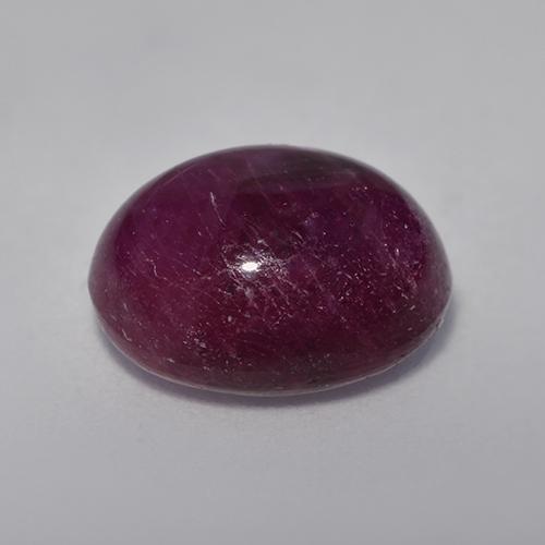 Rubi estrela roxo natural 8,32ct, corte oval, opaco