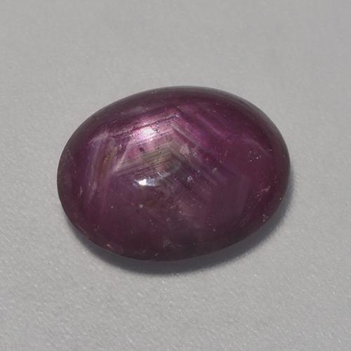 Rubi estrela vermelho natural 5,32ct, corte oval, translúcido