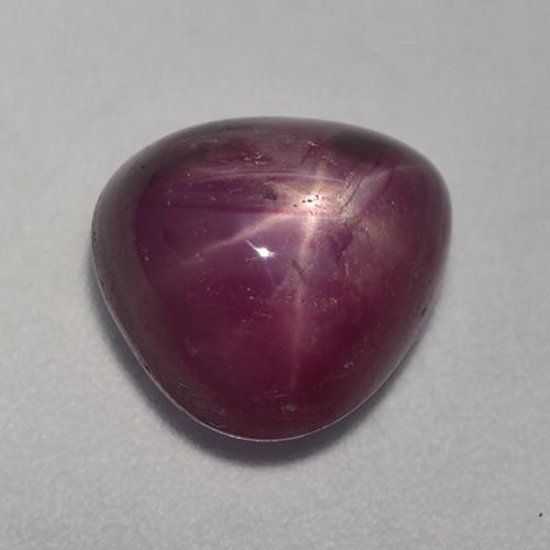 Rubi estrela roxo natural 6,25ct, formato de pêra, opaco
