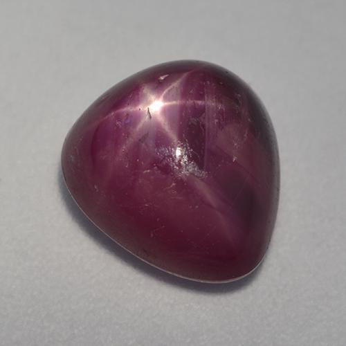 Rubi estrela roxo natural 6,25ct, formato de pêra, opaco