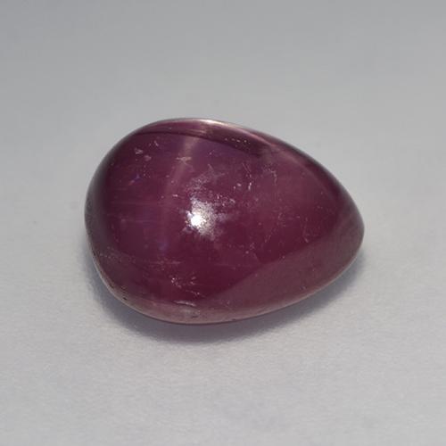 Rubi estrela roxo natural 6,25ct, formato de pêra, opaco