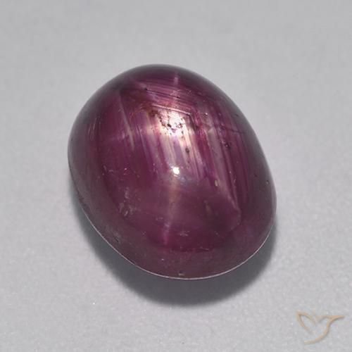 5.53ct Natural Roxo médio-escuro rubi estrela, oval, Opaco
