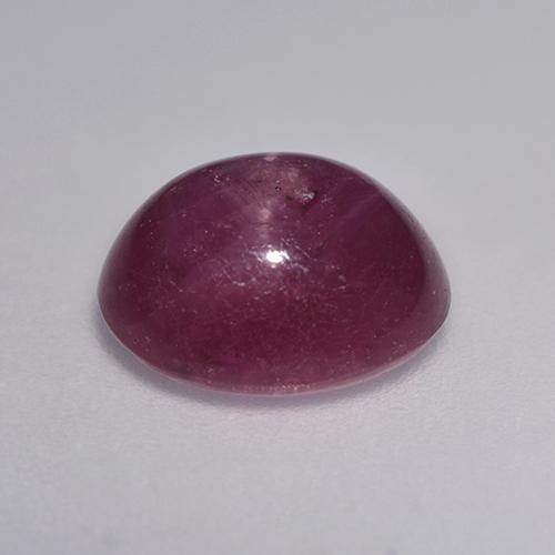 Rubi estrela roxo natural 4,59ct, corte oval, translúcido