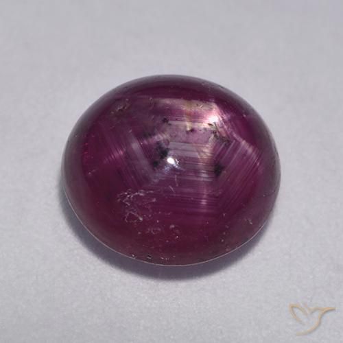 rubi estrela Roxo médio-escuro Natural 5.43ct, oval, Translúcido