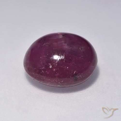 rubi estrela Roxo médio-escuro Natural 5.43ct, oval, Translúcido