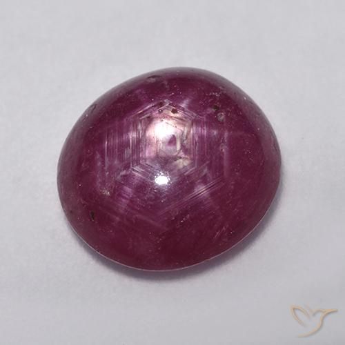 4.76ct Natural framboesa vermelha rubi estrela, oval, Translúcido