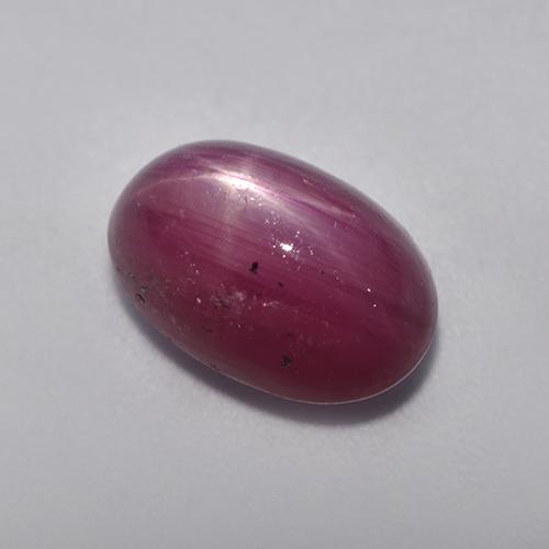 Rubi estrela roxo natural 5,49ct, corte oval, opaco