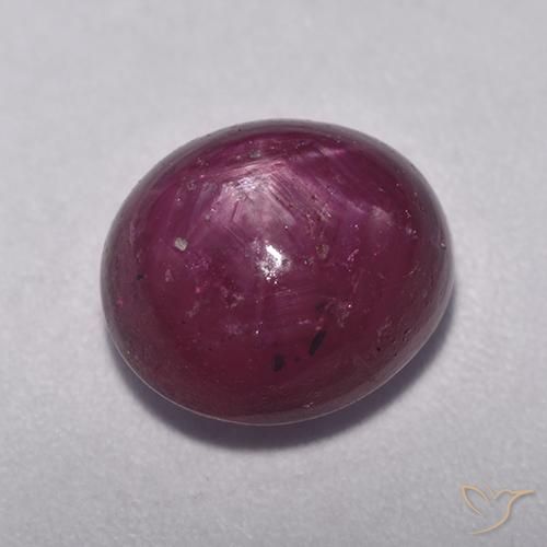 rubi estrela framboesa vermelha Natural 6.08ct, oval, Opaco