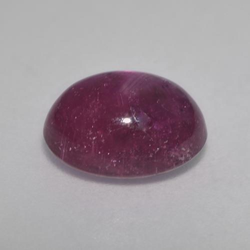 Rubi estrela roxo natural 4,90ct, corte oval, translúcido