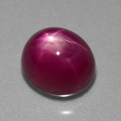 Rubi estrela roxo natural 4,05ct, corte oval, translúcido