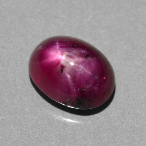 rubi estrela Roxo avermelhado médio-escuro Natural 3.18ct, Corte Oval, Translúcido