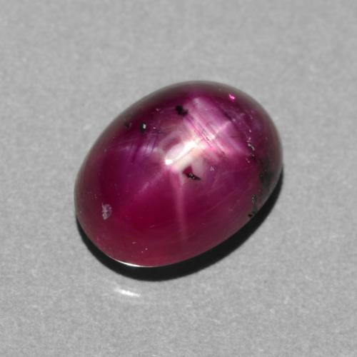 rubi estrela Roxo avermelhado médio-escuro Natural 3.18ct, Corte Oval, Translúcido
