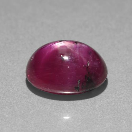 rubi estrela Roxo avermelhado médio-escuro Natural 3.18ct, Corte Oval, Translúcido