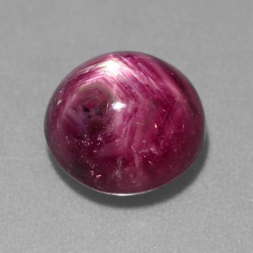 Rubi estrela roxo natural 4,11ct, corte oval, translúcido